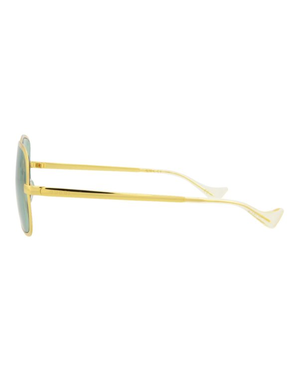 Gucci Mens Square Rectangle Gold Gold Green Fashion Designer Eyewear Discount