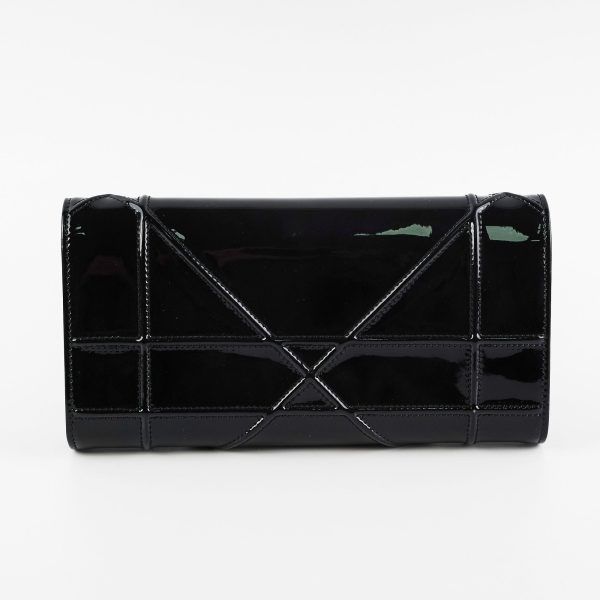 Christian Dior Diorama Black Patent Wallet On Chain WOC Online Hot Sale