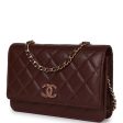 Chanel Wallet on Chain WOC Burgundy Caviar Light Gold Hardware Supply