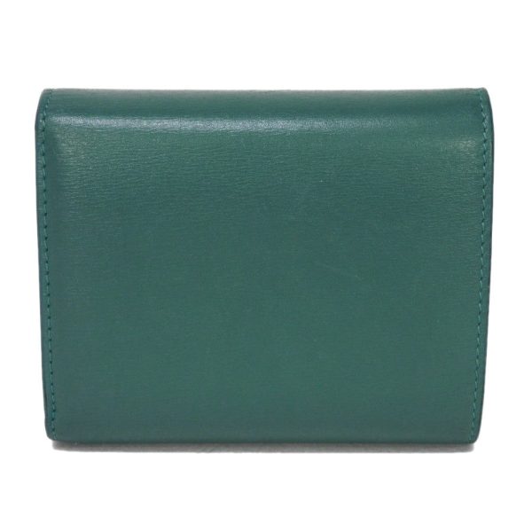 CELINE Tri-fold wallet 10B573CQP.30GS Shiny calfskin Green smoke New logo Small trifold wallet Women(Unisex) Used For Cheap