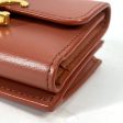 CELINE Trifold wallet leather Brown Triomphe Compact wallet with coin pocket Women Used Discount