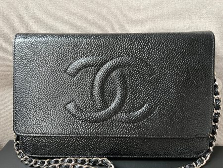 Chanel Black Caviar Timeless Wallet on Chain Online now