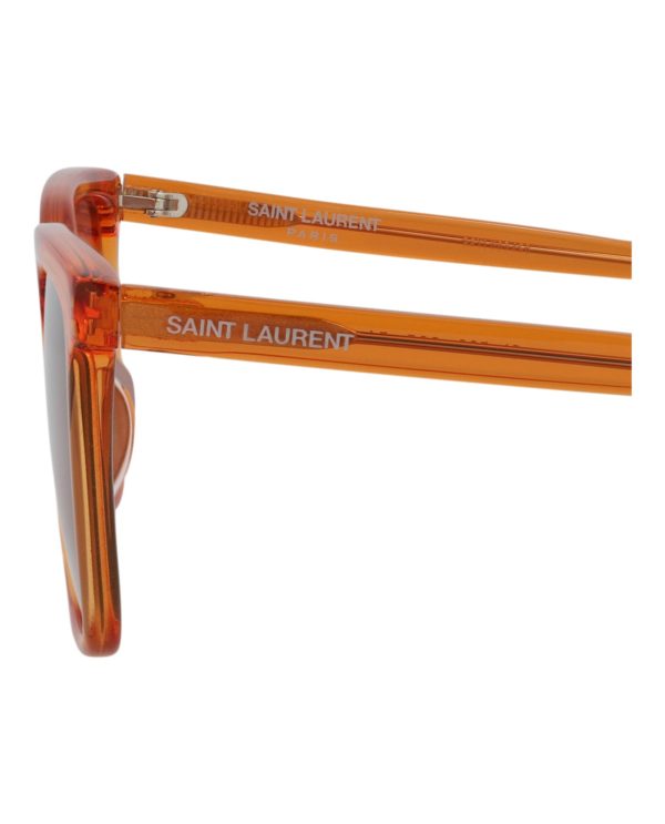 Saint Laurent Mens Square Rectangle Orange Orange Red Fashion Designer Eyewear Discount