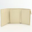 CELINE strap trifold wallet compact wallet Calfskin beige Women For Sale