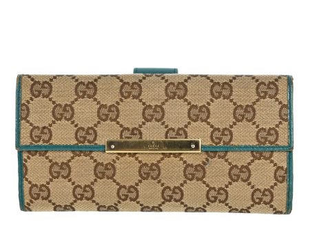 Gucci Gg Canvas Leather Long Wallet Online now