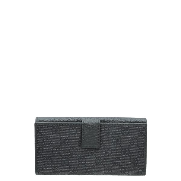 Gucci Black Studded Interlocking G Continental Wallet Sale