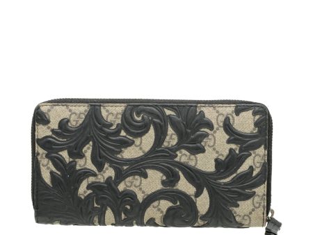 Gucci Bicolor GG Supreme Arabesque Zip Wallet For Discount