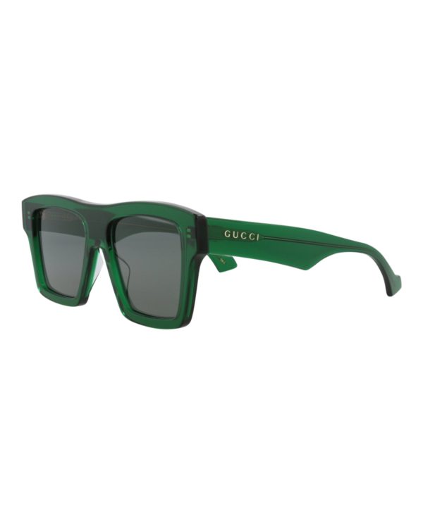 Gucci Mens Square Rectangle Green Green Grey Fashion Designer Eyewear Fashion