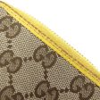 GUCCI Bifold Round Wallet GG Small Zip 346056 Beige Yellow Canvas Leather Ladies Double G Online