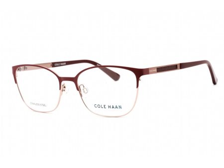 COLE HAAN Burgundy Clear Lens Eyeglasses Online Hot Sale