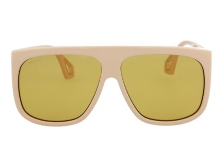 Gucci Mens Aviator Ivory Ivory Brown Fashion Designer Eyewear Sale