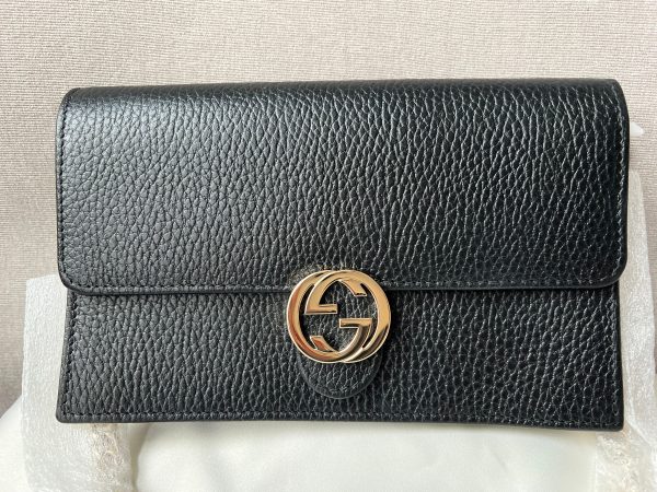 Gucci Black Interlocking Chain Wallet Fashion