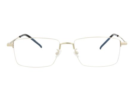 Saint Laurent Mens Square Rectangle Gold Gold Transparent Fashion Designer Eyewear Fashion