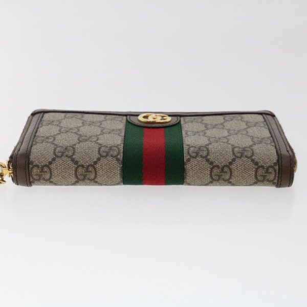 GUCCI GG Canvas Web Sherry Line Ophidia Long Wallet Beige Red 523154  49471 For Cheap