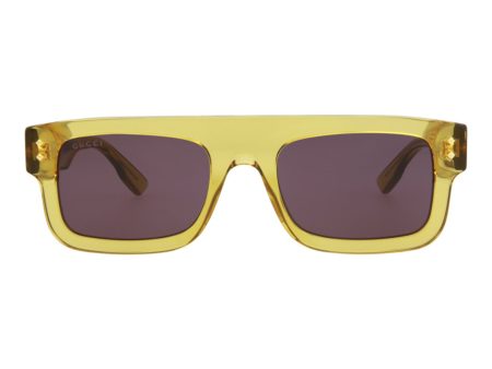 Gucci Mens Square Rectangle Yellow Yellow Grey Fashion Designer Eyewear Online Sale