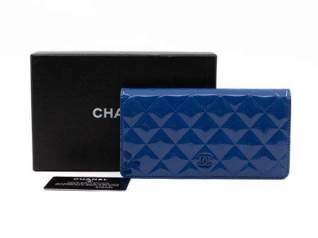 Classic Long Wallet Blue Patent Leather Online