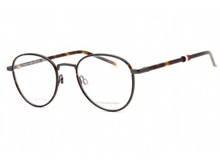 Tommy Hilfiger Eyeglasses with Clear Demo Lens and Havana Ruthenium Frame on Sale