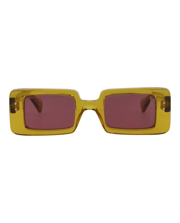 Gucci Mens Square Rectangle Yellow Yellow Violet Fashion Designer Eyewear Fashion