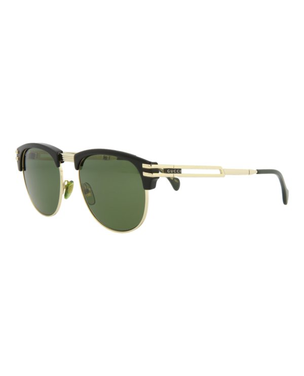 Gucci Mens Square Rectangle Black Gold Green Fashion Designer Eyewear Sale