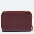 BURBERRY Burgundy Leather Double Zip Compact Wallet Online Hot Sale