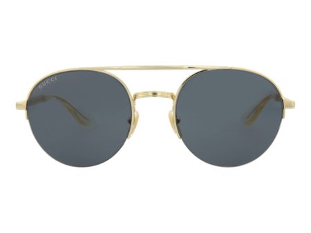 Gucci Mens Round Oval Gold Gold Grey Fashion Designer Eyewear For Discount