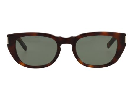 Saint Laurent Mens Round Oval Havana Havana Green Fashion Designer Eyewear Sale