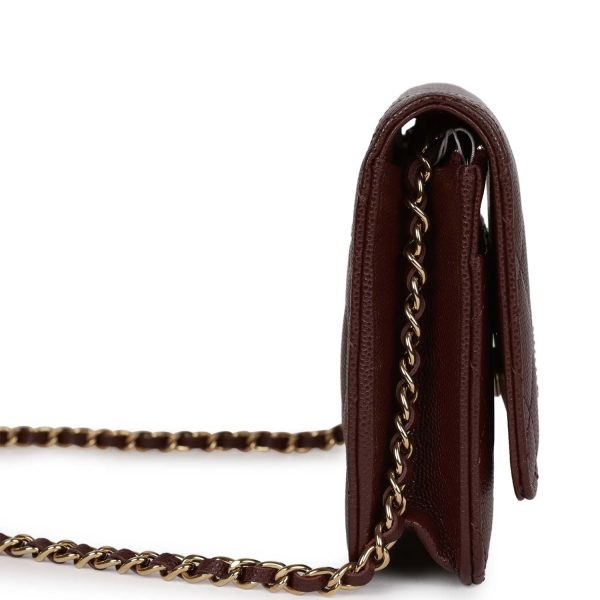 Chanel Wallet on Chain WOC Burgundy Caviar Light Gold Hardware Supply