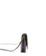 21k Gradient Metallic Calfskin Wallet on Chain Silver Blue Yellow Purple Hot on Sale