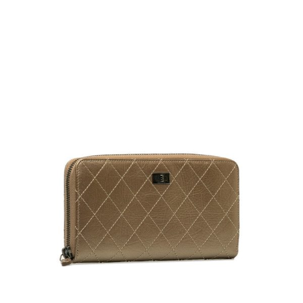 Chanel Reissue Quilted Leather Zip Around Wallet Leather Long Wallet in Good condition on Sale