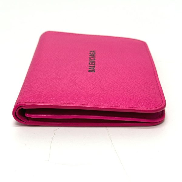 BALENCIAGA Folded wallet leather pink logo Ville unisex(Unisex) Discount