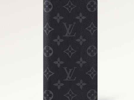 Louis Vuitton LV Unisex Brazza Wallet Black Grey Monogram Eclipse Canvas Cheap