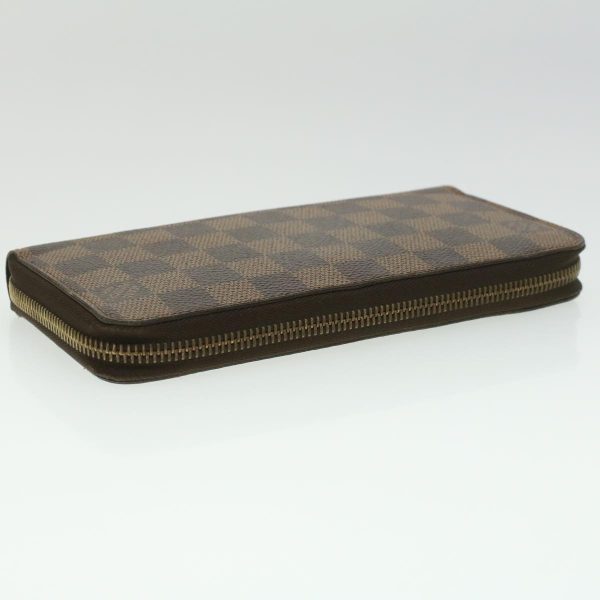 LOUIS VUITTON Damier Ebene Zippy Wallet Long Wallet N41661 LV Auth 33207 For Discount