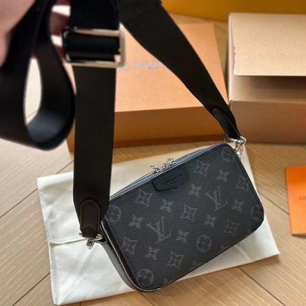 Louis Vuitton Unisex LV Alpha Wearable Wallet Monogram Eclipse Coated Canvas Cowhide Leather Online Hot Sale