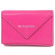 BALENCIAGA Tri-fold wallet 391446 leather pink Paper mini Women For Cheap