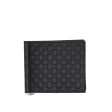 Gucci 544478 493075 Men s Black Micro Guccissima Leather Money Clip Wallet (GGMW2021) For Sale