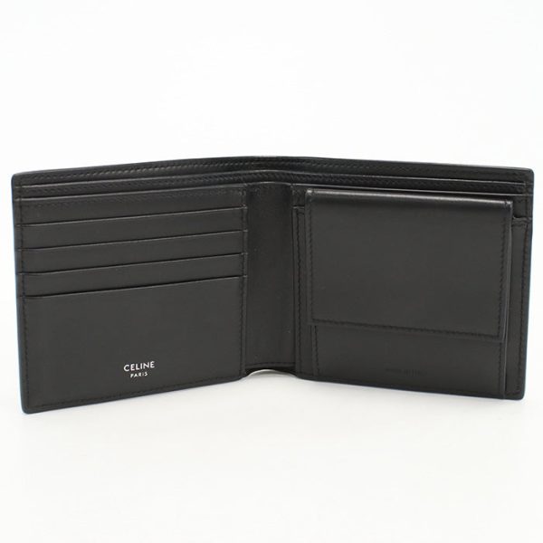 CELINE 10C87 3DME 38SI Bifold wallet Folded Calfskin black mens Online