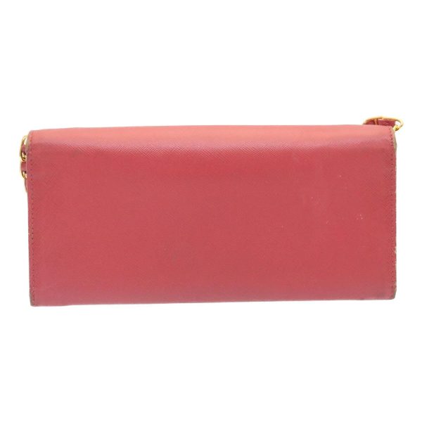 Prada Safiano Leather Chain Wallet Pink  ar6601 Sale