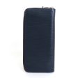 LOUIS VUITTON Round Zipper Long Wallet Epi Zippy Vertical Leather Blue Marine Men s M61828 Sale