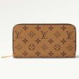 Louis Vuitton LV Unisex Zippy Wallet Monogram Reverse Coated Canvas Cowhide Leather For Sale