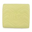 Gucci GG Marmont bi-fold wallet 598629 leather pastel yellow logo quilting L-shaped zipper compact Online