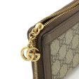 Gucci Ophidia GG Supreme Zip Around Round Long Wallet PVC Leather Beige Brown 523154 Supply