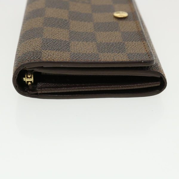 LOUIS VUITTON Damier Ebene Portefeuille Tresor Bifold Wallet N61736 Auth 35561 Sale