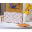 Louis Vuitton LV Unisex Zippy Wallet Beige Monogram Coated Canvas Calf Leather Cheap