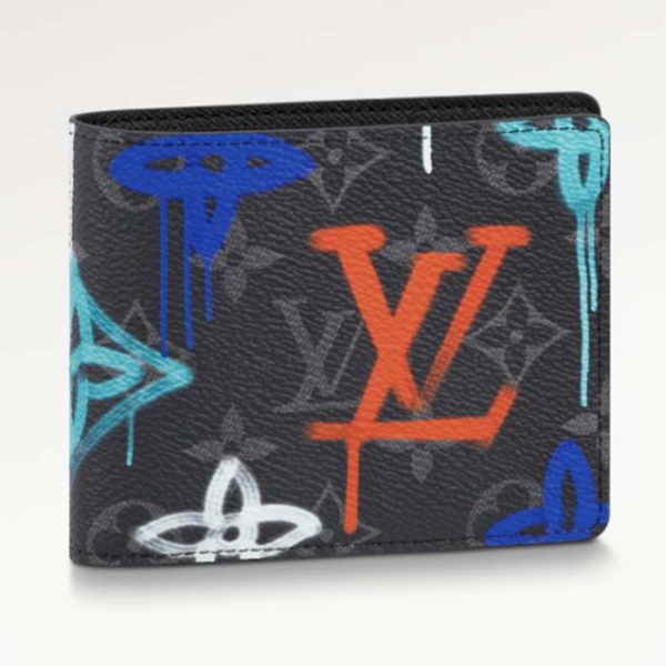 Louis Vuitton Unisex Multiple Wallet LV Graffiti Orange Coated Canvas For Cheap