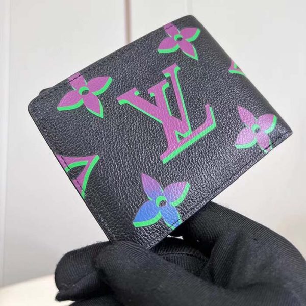 Louis Vuitton LV Unisex Multiple Wallet Black Borealis Calf Leather Textile Lining Online Hot Sale