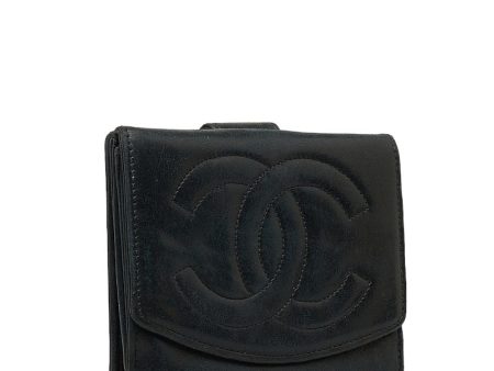 Chanel Decacoco Double Hook Bifold Wallet Leather Short Wallet 4366719 in Good condition Online Hot Sale