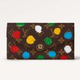 Louis Vuitton Unisex LV x YK Sarah Wallet Monogram Coated Canvas 3D Painted Dots Print Cheap