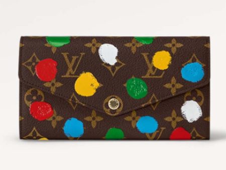 Louis Vuitton Unisex LV x YK Sarah Wallet Monogram Coated Canvas 3D Painted Dots Print Cheap