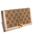 Gucci Beige Ivory GG Canvas and Leather Continental Wallet For Cheap