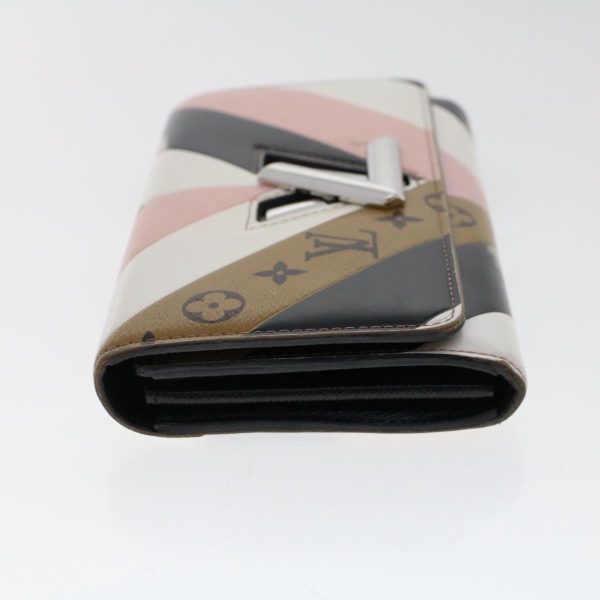 LOUIS VUITTON Monogram Reverse Portefeuille Twist Wallet Pink M64346 Auth 49520 For Discount